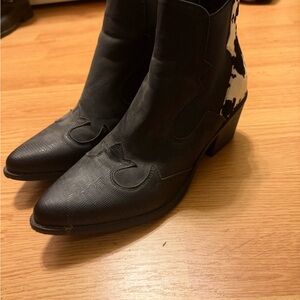 Altar'd State Black and White Ankle Boots